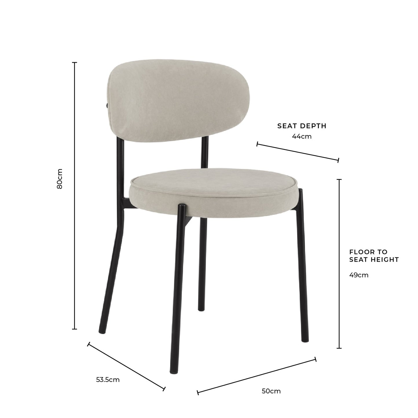 DUS-GOL-02895 Grade-B Dusk Mia Set of 2 Dining Chairs - Matte Velvet - Sage Green RRP £129