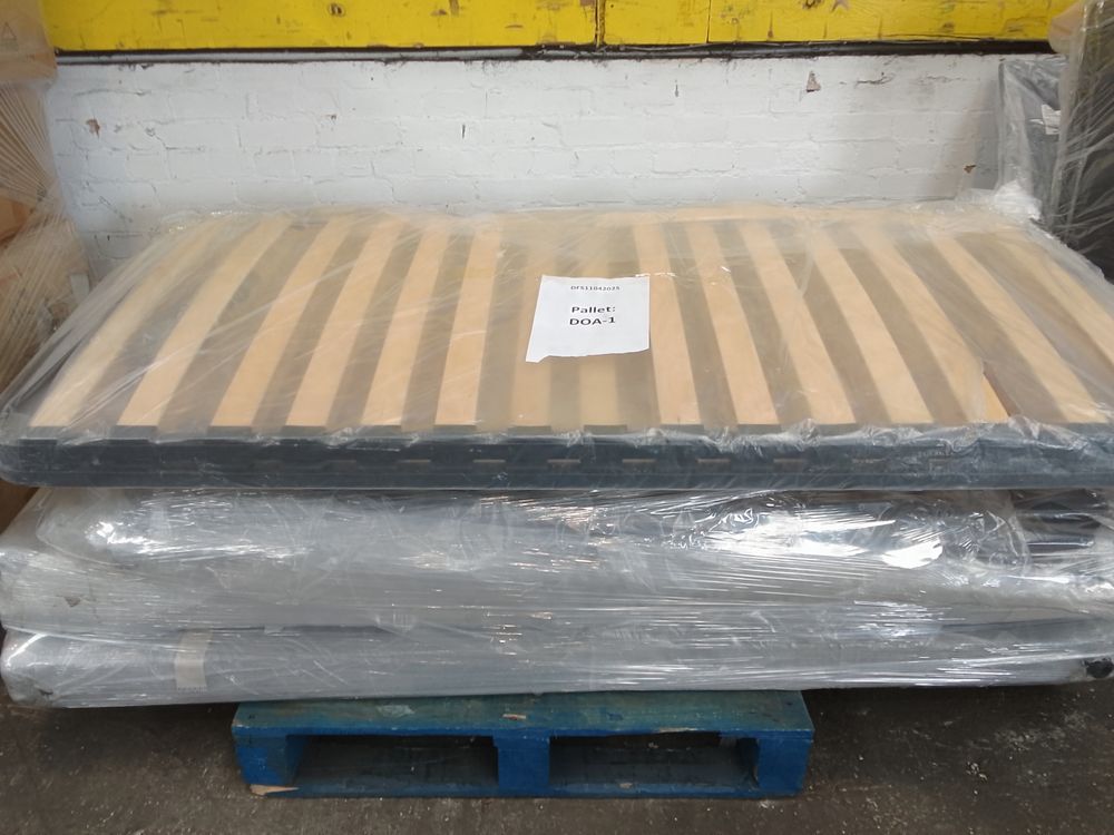 DFS-HO2-03116 Grade-BER-DOA DFS Super King Bedframe Grand Designs Velvet Light Grey RRP £1484