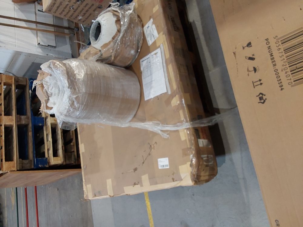 DFS-HO2-05736 Grade-DOA DFS Agnes Circular Dining Table Faux Travertine RRP £549