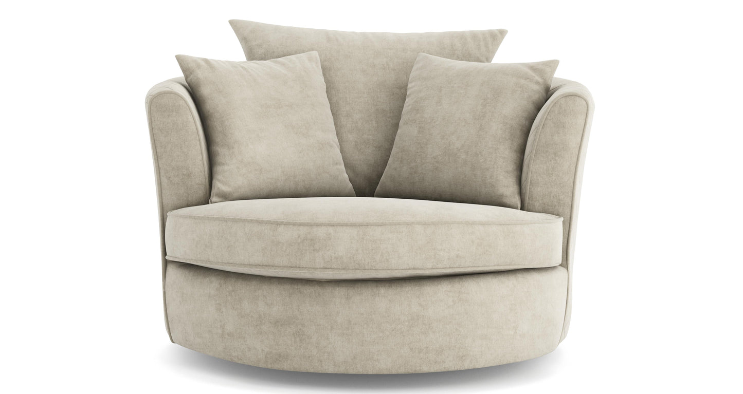 DFS-UPH-03599 Grade-C0 DFS Orka Large Swivel Chair Plaza Silver RRP £699