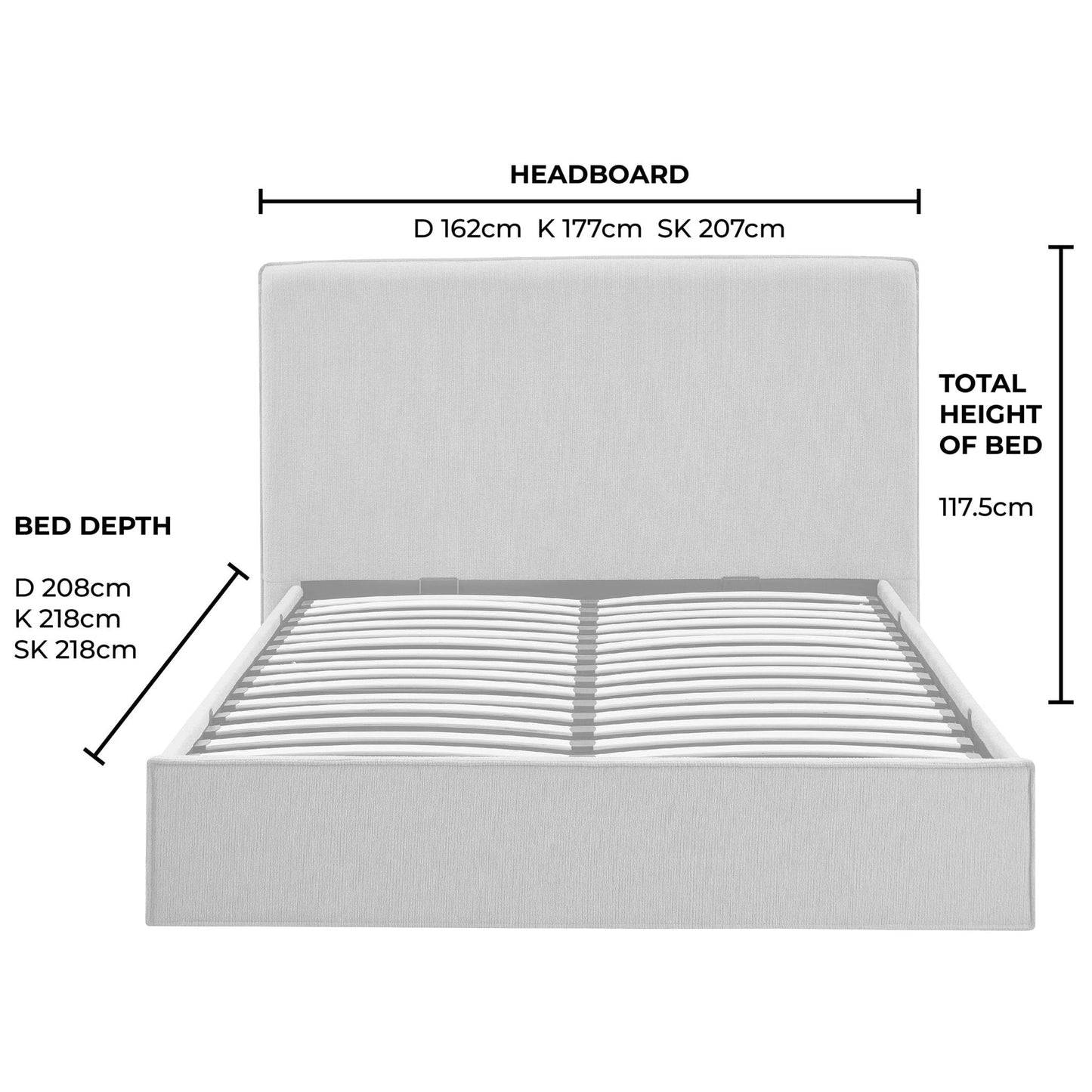 DUS-CC2-03996 Grade-B Dusk Oslo Double Ottoman Storage Bed - Textured Oatmeal RRP £319.00