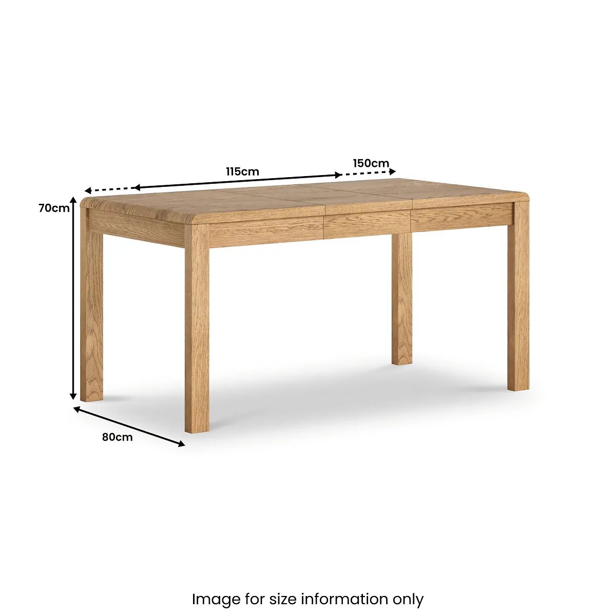 ROS-OUT-00610 Grade-B Roseland Furniture Penryn Oak 115-150cm Extending Dining Table RRP £409.95