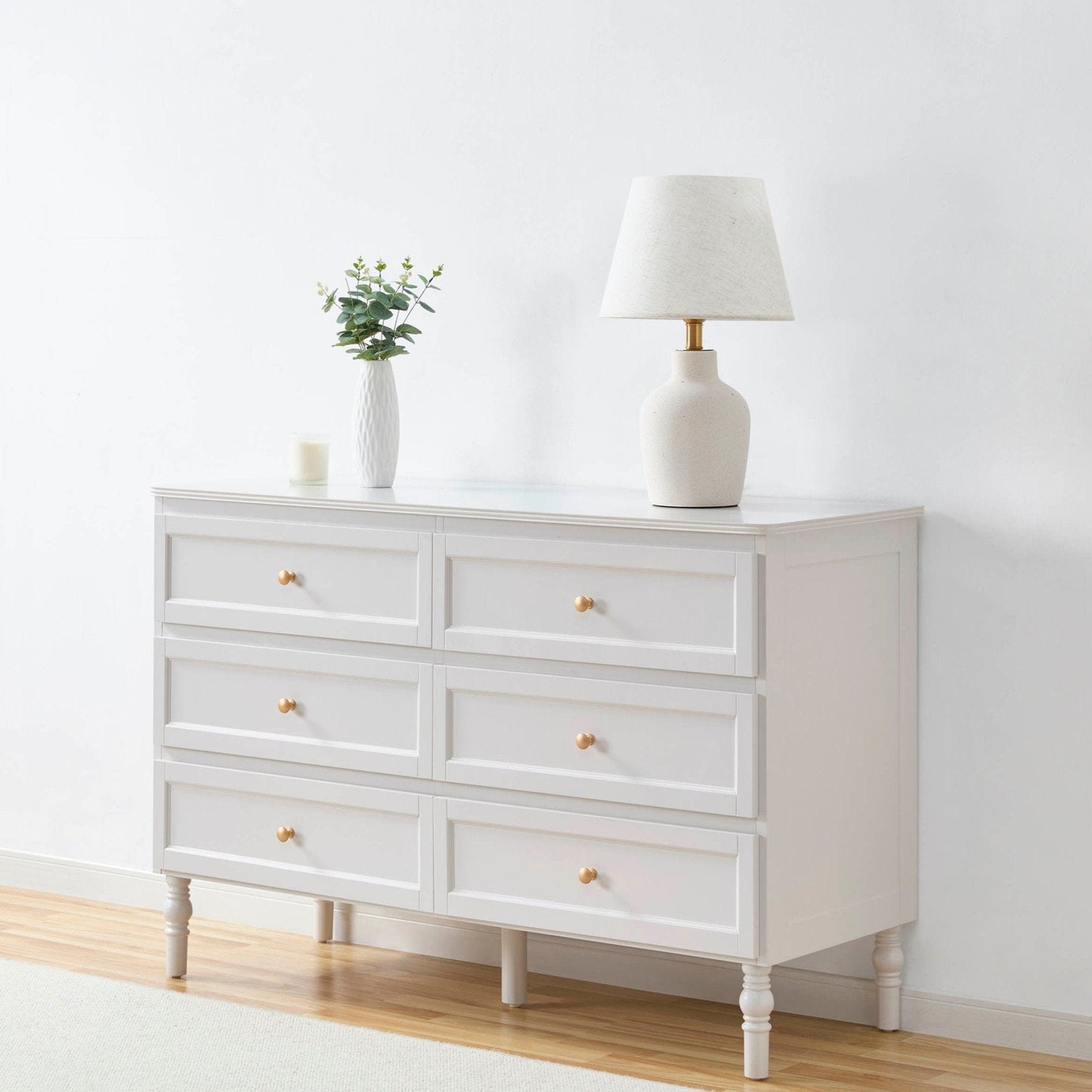 DUS-GOL-02111 Grade-B Dusk Ruby 6 Drawer Chest - Stone Grey RRP £259