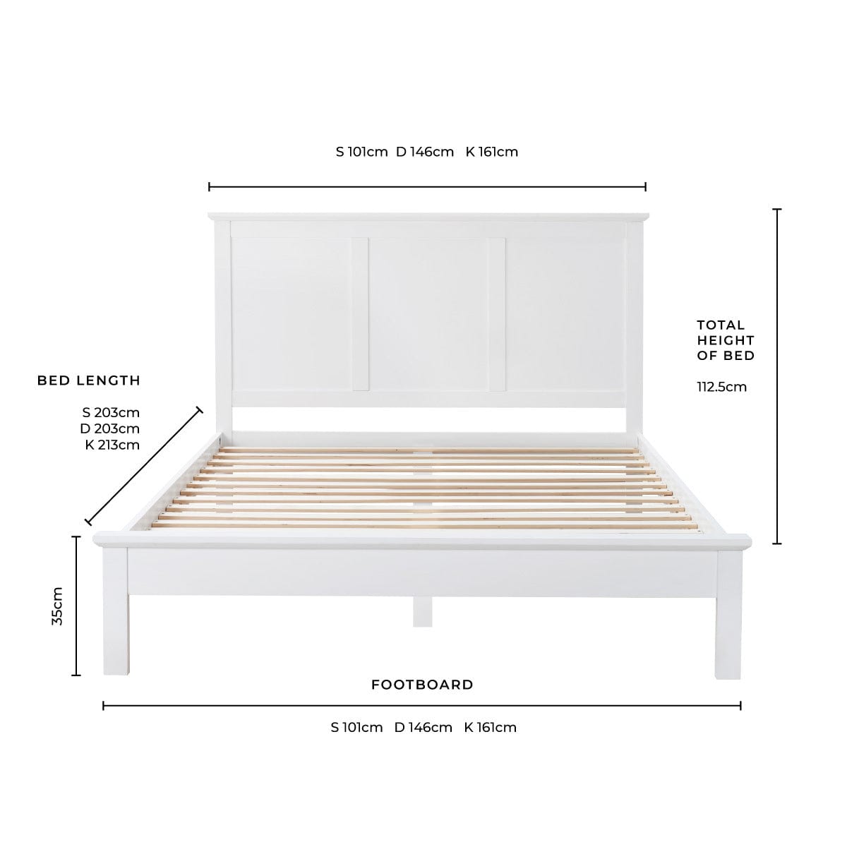 DUS-GOL-03227 Grade-B Dusk Salcombe Bed Frame - White RRP £179