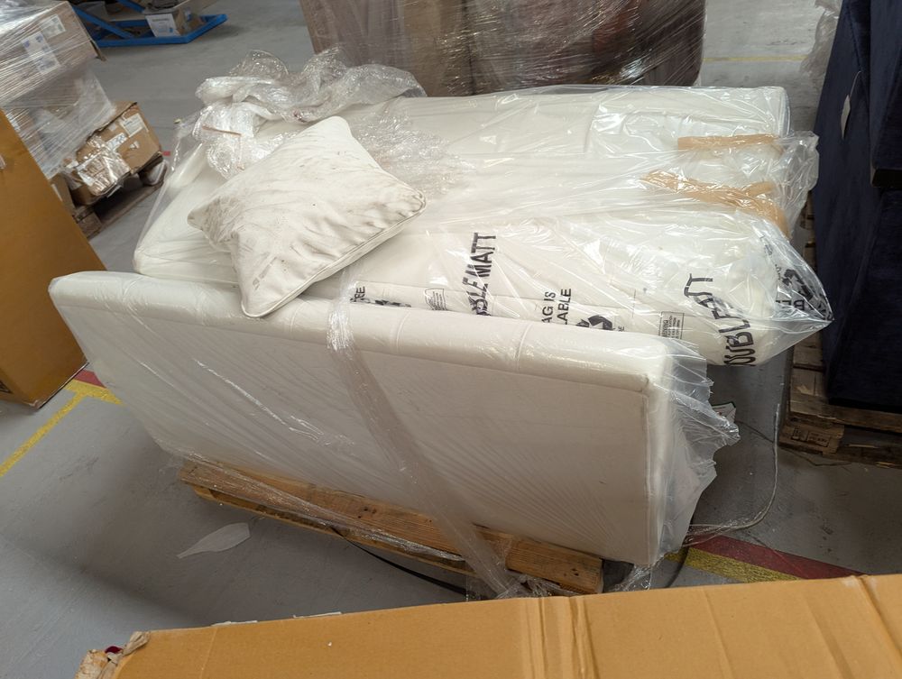 SWO-AP-34697 Grade-BER-DOA Sidbury Corner Sofa Ivory Smart Wool Dark Feet RRP £4219