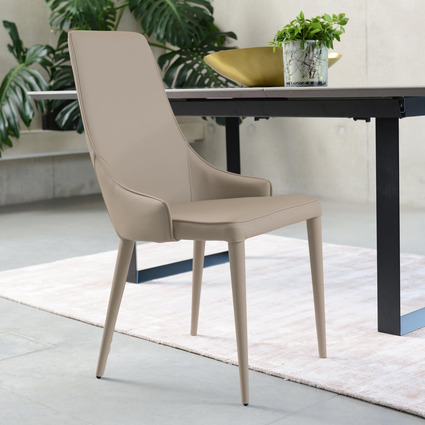 DFS-HO2-05772 Grade-C0 DFS Sottile Faux Leather Dining Chair Stone RRP £179