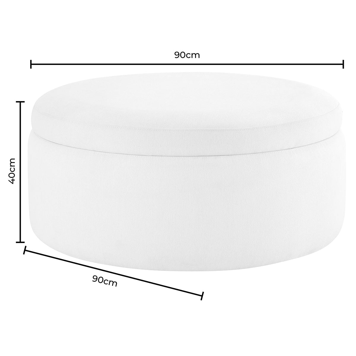 DUS-GOL-11287 Grade-B Dusk Stockton Round Storage Pouffe - Chocolate Stripe RRP £151