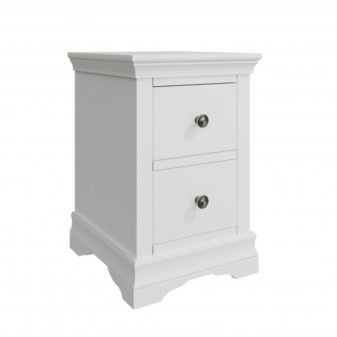 BFW-NEW-00360 NEW Big Furniture Warehouse Swanley 2 Drawer White Bedside Cabinet RRP £75