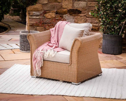 RAT-ARR-06015 Grade-A Rattan Direct Lisbon Armchair In Willow RRP £461.00