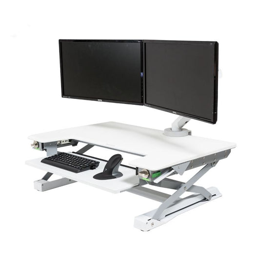 POS-CC2-00236 Grade-B Posturite DeskRite 100 Sit-Stand Platform No Monitor Arm - White RRP £344.00
