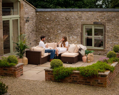 Grade-A Rattan Direct Florida Chocolate & Cream 6 Piece Garden Corner Sofa Set RRP £1149