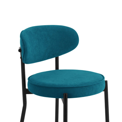 DUS-GOL-00753 Grade-B Dusk Mia Set of 2 Dining Chairs - Matte Velvet - Teal RRP £179