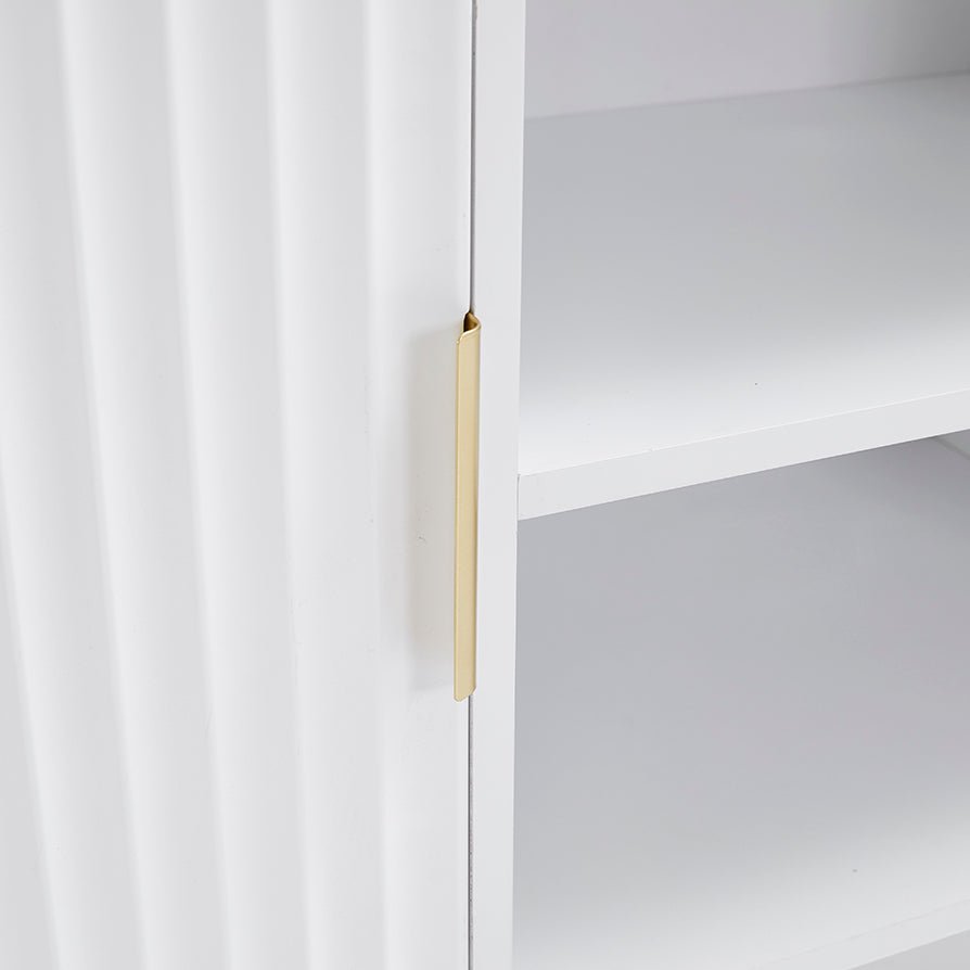 Dusk Evie Matte Warm White & Gold Effect TV Stand