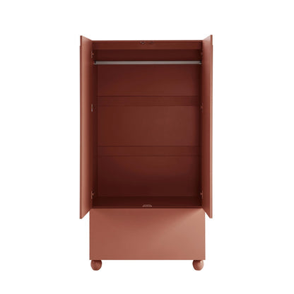 DUS-CC2-04807 Grade-B Dusk Rachel Arch Front 2 Door Wardrobe with Drawer - Terracotta RRP £269.00
