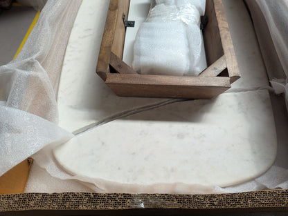 SWO-AP-33334 Grade-BER-DOA Swoon Kasper Coffee Table in Marble & Mango RRP £379.00