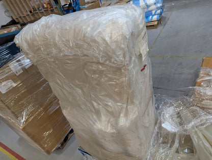 SWO-AP-34867 Grade-BER-DOA Munich Left Corner Sofa in Chalk House Weave with Black Feet RRP £2009