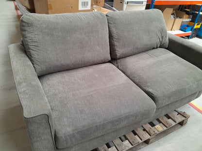 FUV-GOL-00064 Grade-BER-DOA Furniture Village Esprit 3 Seater Fabric Sofa Bed Pewter Ebony Feet RRP £11995