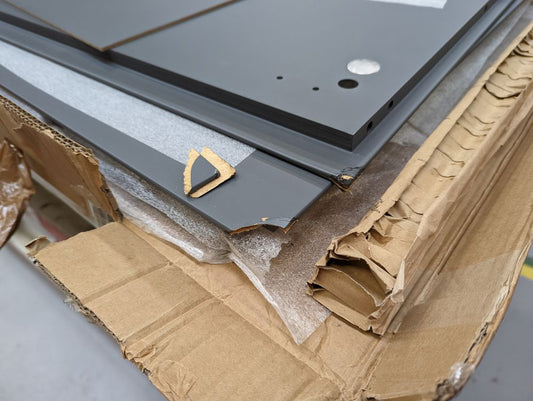 HEA-APM-07791 Grade-BER Heals Lars Triple Wardrobe Grey/ Walnut RRP £2399