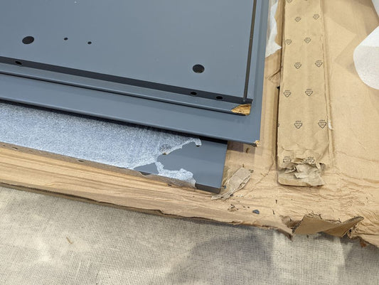 HEA-APM-07807 Grade-BER Heals Lars Triple Wardrobe Grey/ Walnut RRP £2699