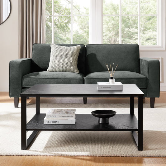 DUS-APM-11273 Grade-C1 Dusk Harper Chevron Coffee Table - Black RRP £209