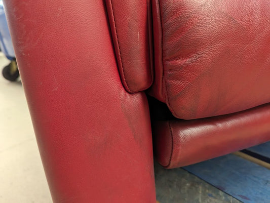 STR-NOR-00134 Grade-BER Stressless Breeze 2-Seat Sofa Dual Leg Comfort in Cherry Paloma Leather RRP £4639