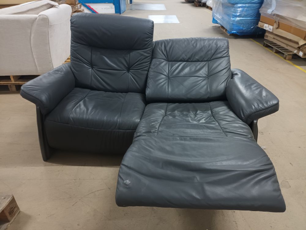 STR-NOR-00200 Grade-BER-DOA Stressless Mary Wood 2 Seater Power Sofa In Paloma Rock RRP £5869