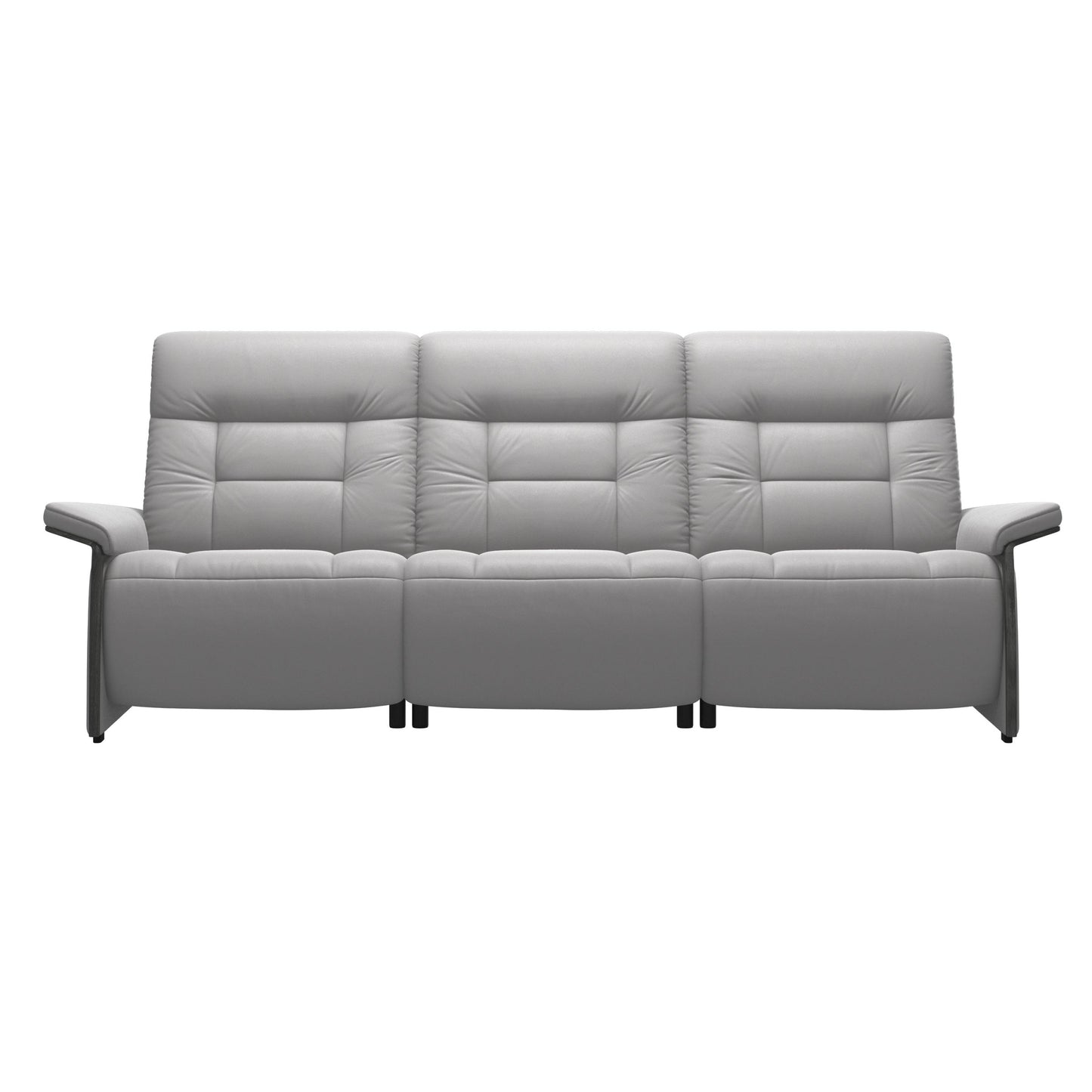STR-NOR-00137 Grade-BER-DOA Stressless Mary Wood 3-Seat Sofa Dual Power in Silver Cloud Cori Leather RRP £7709