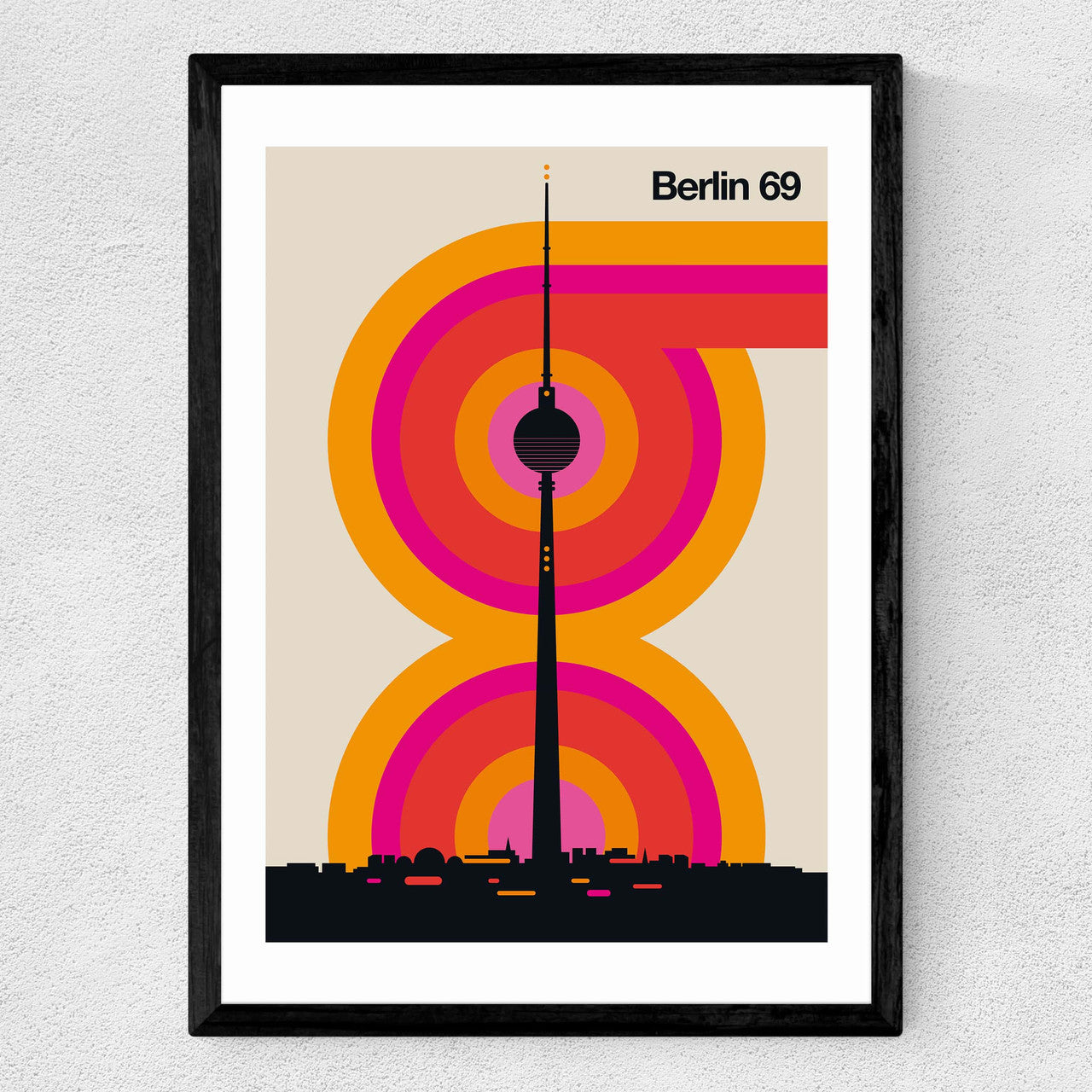 EAS-CCG-00023 Grade-C0 East End Prints Berlin 69 by Bo Lundberg 25x30 Black Framed Art Print RRP £50.00