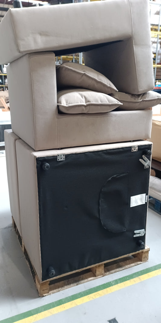 DUS-GOL-09691 Grade-C2 Dusk Boston Small Left Hand L-Shape Sofa - Sand RRP £999