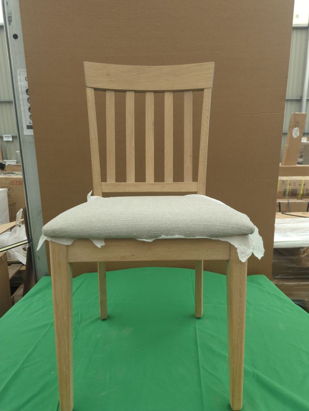 ROS-OUT-00348 Grade-C1 Roseland Furniture Riley Oak Dining Chair RRP £79.95
