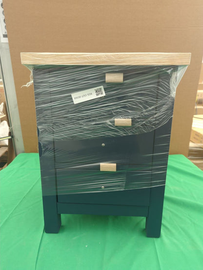 ROS-OUT-00368 Grade-C1 Roseland Furniture Farrow 3 Drawer Bedside Navy RRP £109.95