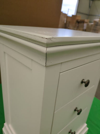 ROS-OUT-00370 Grade-C1 Roseland Furniture Colette 3 Drawer Bedside Table RRP £139.95