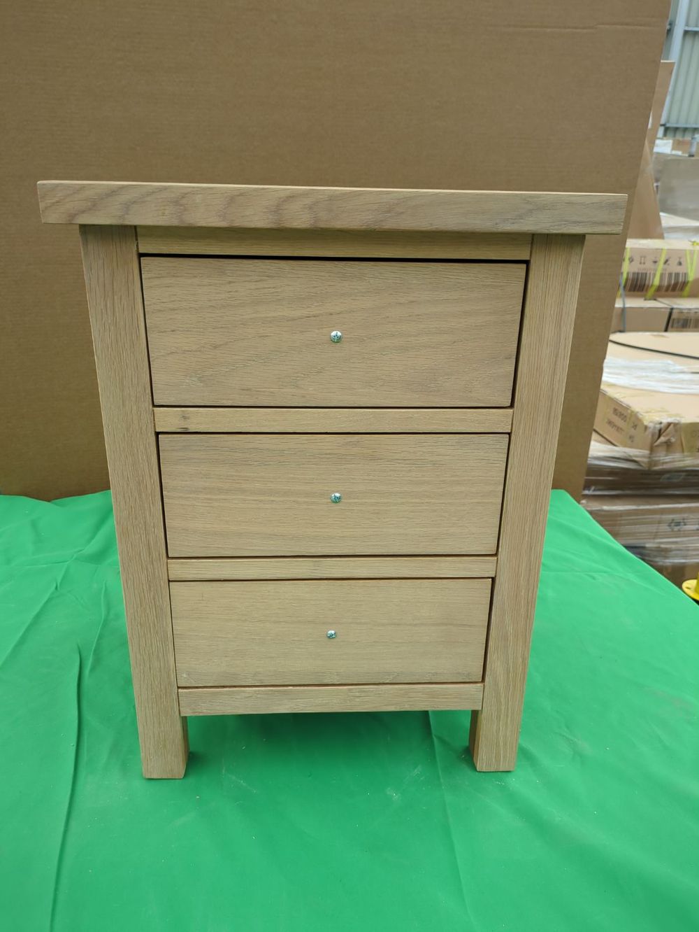 ROS-OUT-00369 Grade-C0 Roseland Furniture Farrow Washed Oak Bedside Table RRP £109.95