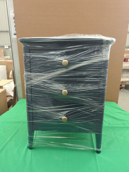ROS-OUT-00312 Grade-C1 Roseland Furniture Stirling Blue 3 Drawer Bedside Table RRP £139.95