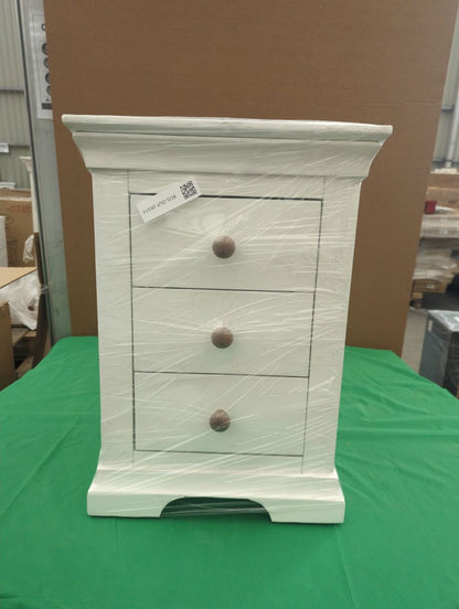 ROS-OUT-00314 Grade-C1 Roseland Furniture Colette 3 Drawer Bedside Table RRP £139.95