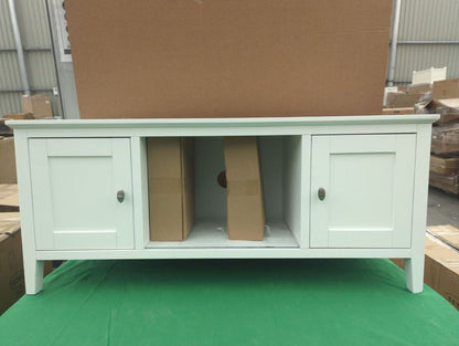 ROS-OUT-00320 Grade-C1 Roseland Furniture Chester White 120cm Large TV Stand RRP £264.95