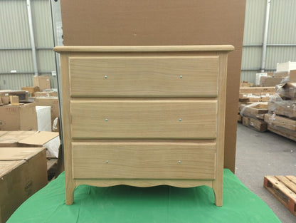 ROS-OUT-00243 Grade-C1 Roseland Furniture Celine Washed Oak 3 Drawer Chest RRP £269.95