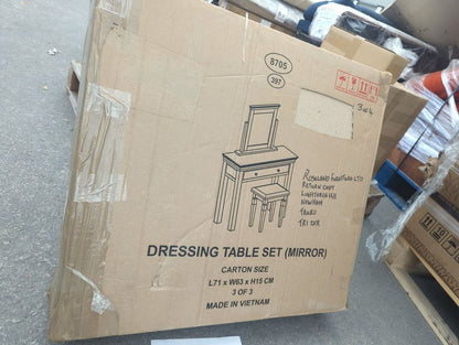 ROS-OUT-00414 Grade-BER Roseland Furniture Colette Dressing Table Set - Cream RRP £299.95