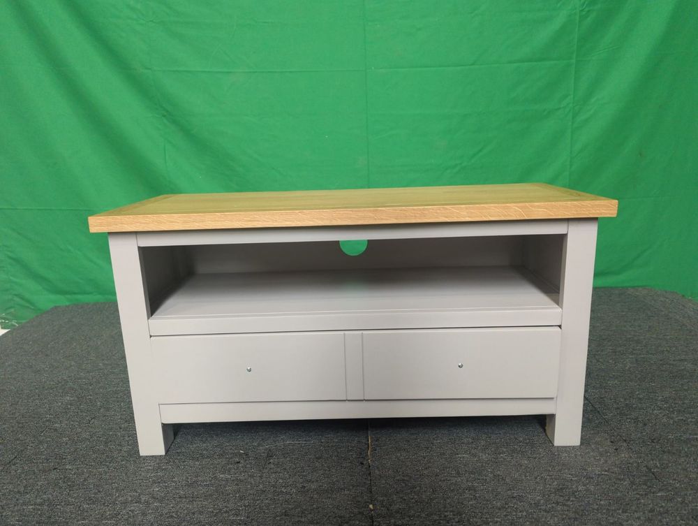 ROS-OUT-00617 Grade-C1 Roseland Furniture Farrow Grey Painted 90cm TV Stand RRP £119.95