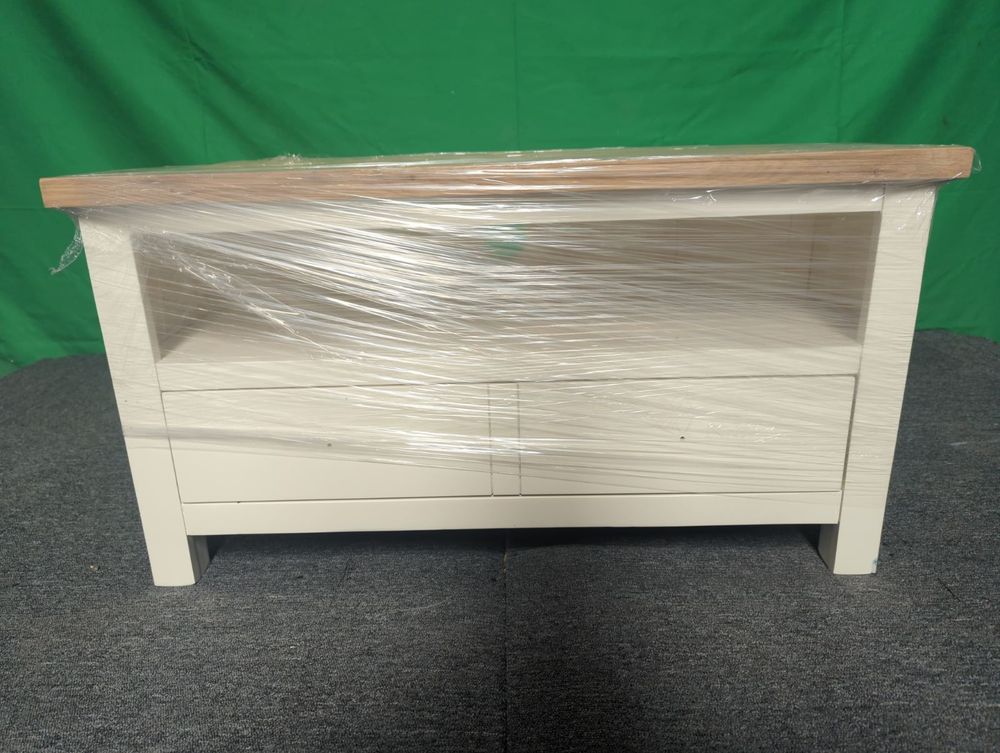 ROS-OUT-00488 Grade-C1 Roseland Furniture Farro Two Tone Corner TV Unit RRP £164.95