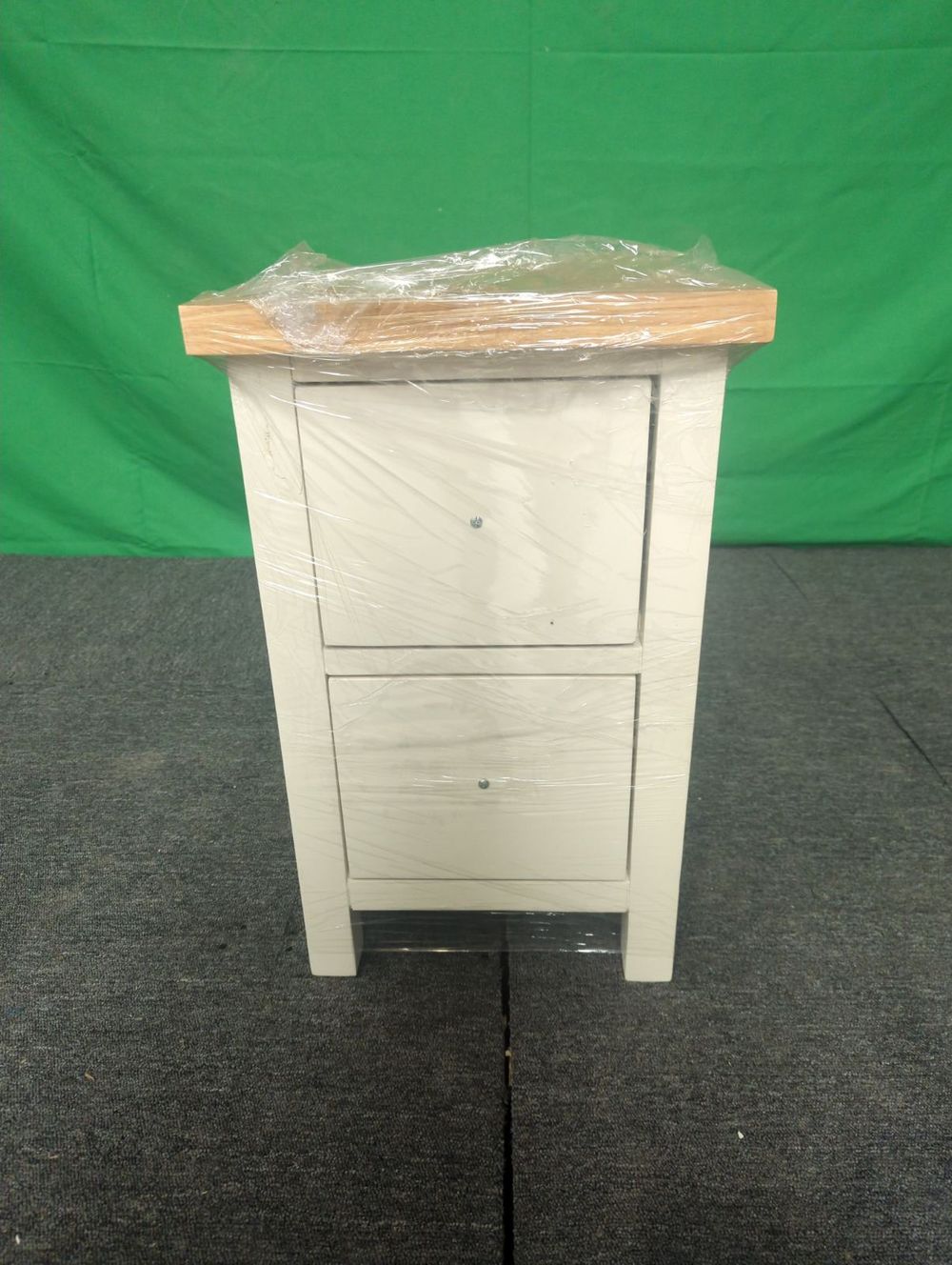 ROS-OUT-00539 Grade-C1 Roseland Furniture Farro Coconut White & Oak Slim Bedside Table RRP £94.95