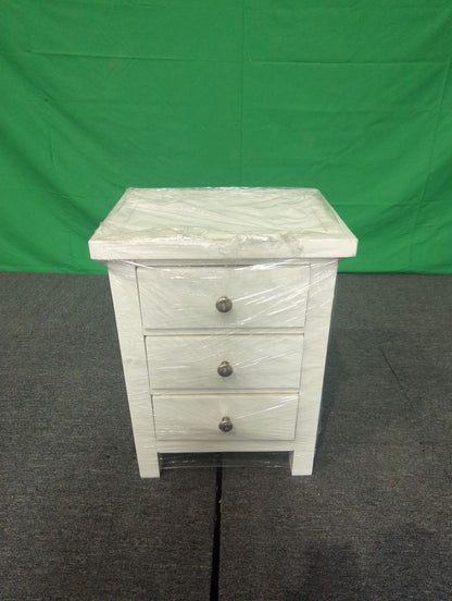 ROS-OUT-00579 Grade-C1 Roseland Furniture Cornish 3 Drawer Bedside Table RRP £109.95