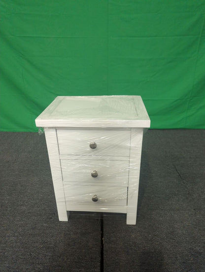 ROS-OUT-00581 Grade-C1 Roseland Furniture Cornish 3 Drawer Bedside Table RRP £109.95