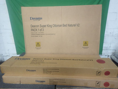 DRE-BED-00141 Grade-C1 Dreams Deacon Super King Ottoman Bed Natural RRP £1099.00