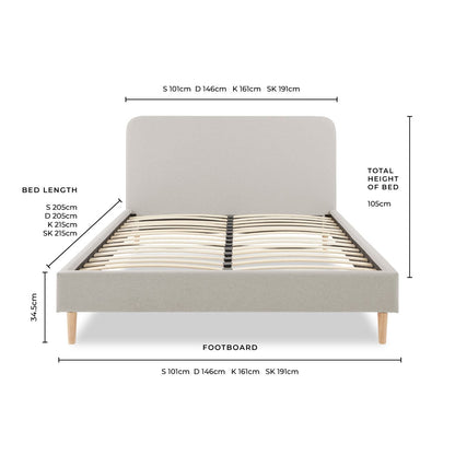 DUS-APM-63697 Grade-B Dusk Ascot (Henley) Bed Frame Bed - Natural Super King RRP £449