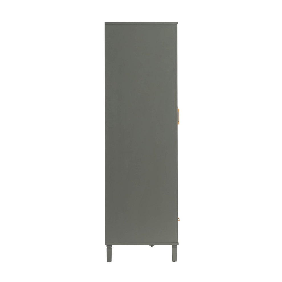 Grade-B Dusk Sienna Vetiver Green 3 Door Triple Wardrobe with Drawers RRP £319