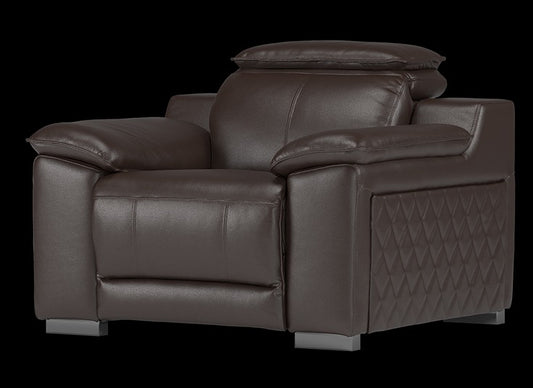 SOF-CHA-00587 Grade-C1 Sofology Benz Chair Cat 60/09 Black Coffee Armchair Pow Hdrst,Pow Rec RRP £919