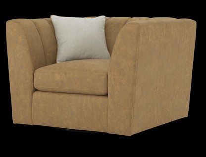 SOF-CHA-00609 Grade-BER-DOA Sofology Downtown Leather Character Leather Tan Mix Armchair Nfo,Ft Walnut RRP £799