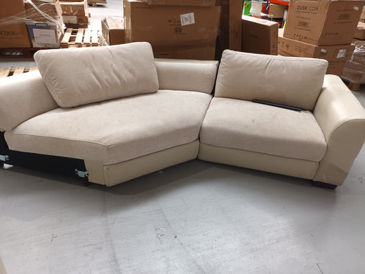 DFS-HO2-02896 Grade-BER-DOA DFS Labelle Left Hand Facing Sofa 2 Corner 1 Power Recliner Labelle Pearl Combination RRP £1027