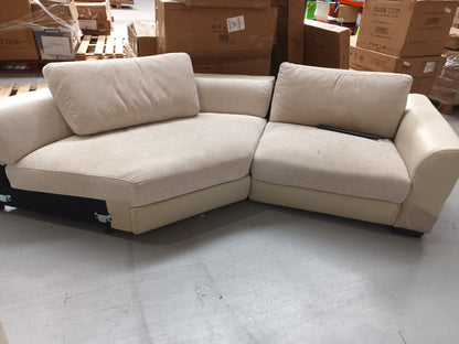 DFS-HO2-02896 Grade-BER-DOA DFS Labelle Left Hand Facing Sofa 2 Corner 1 Power Recliner Labelle Pearl Combination RRP £1027